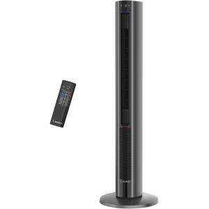 Lasko 1500W Oscillating All Season Tower Fan and Space Heater w/4 Quiet Fan Speeds, 3 Heat Settings, Auto-off Timer, & Remote for Home & Office, Black(Gray)