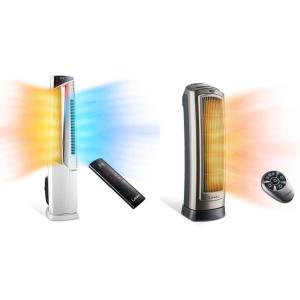 Lasko Oscillating Hybrid Fan and Space Heater Bundle | Lasko Ceramic Tower Heater