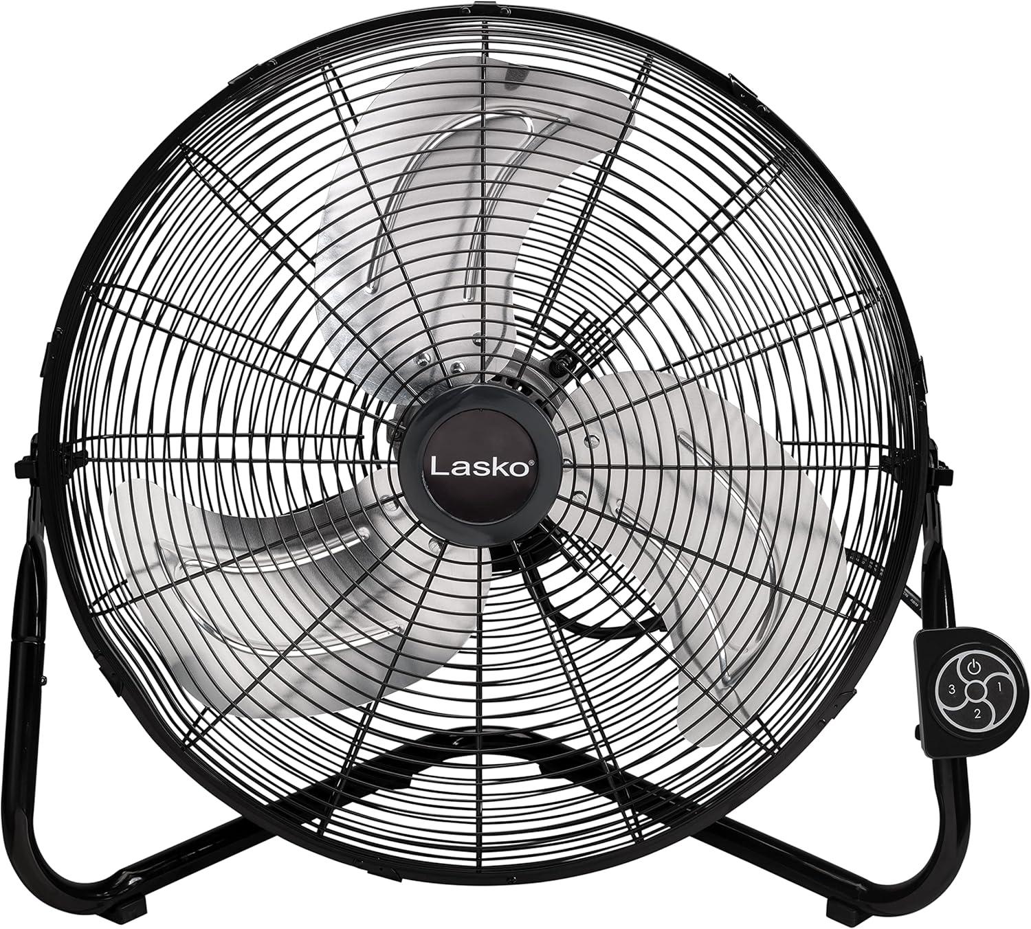 image:imageLasko 20 Black High Velocity Wall Mount Fan with Pivoting Head 3 Speeds Remote Control Ideal Wall Mount Fan or Floor Fan for Home Garage Attic H20660Black