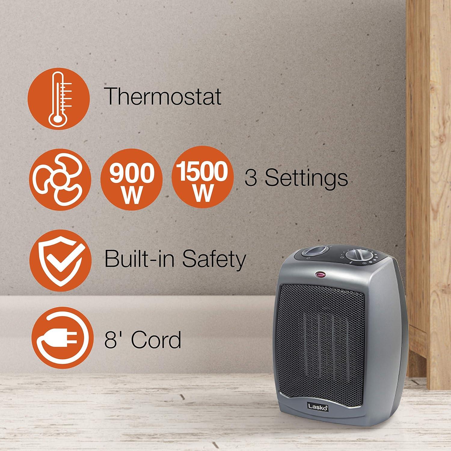 image:imageLasko Heating Space Heater 16 Inch SilverSilver 5309