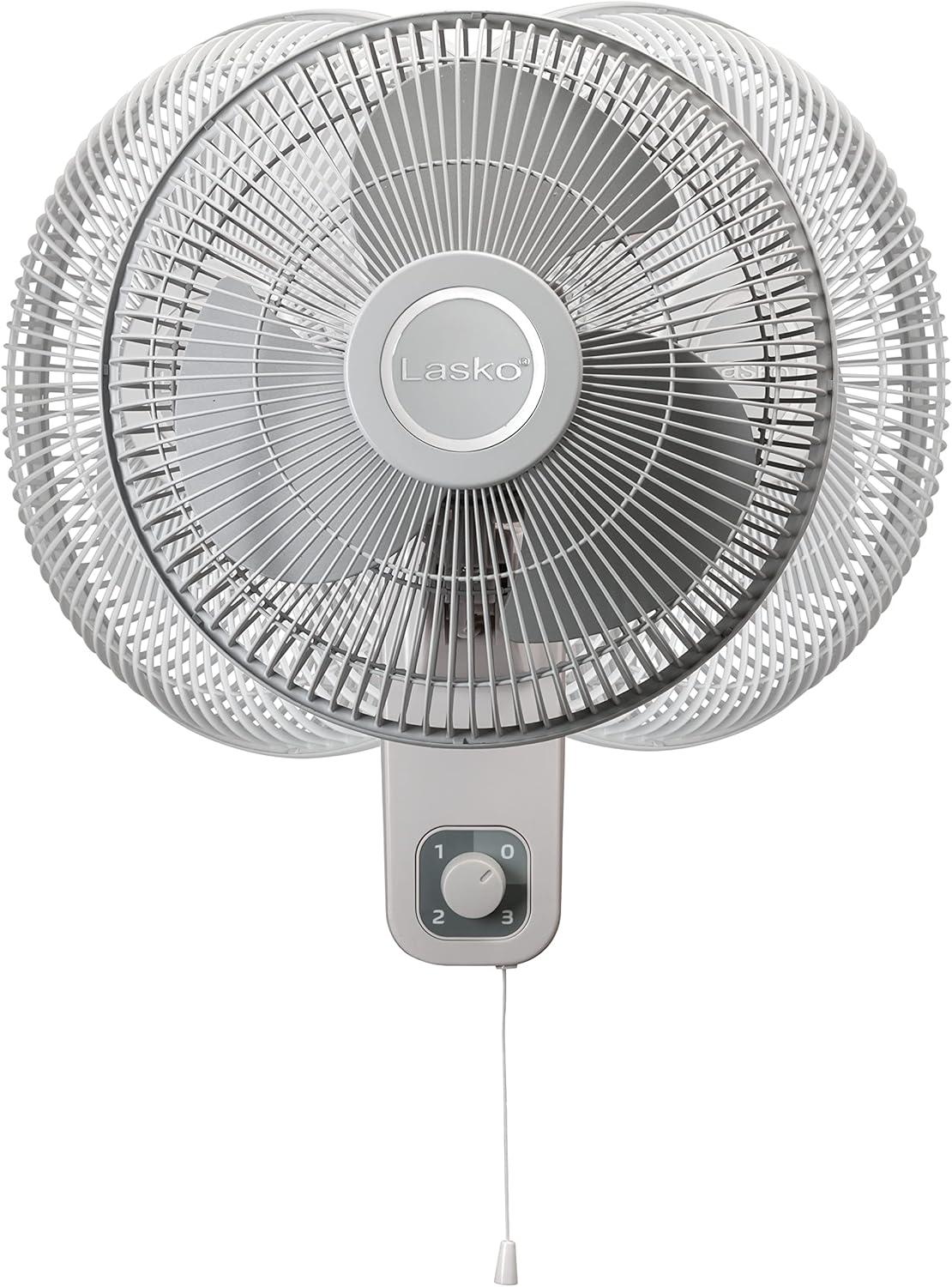 image:imageLasko M12900 Oscillating 12 inch Wall Mount Fan for Indoor Use Light Grey