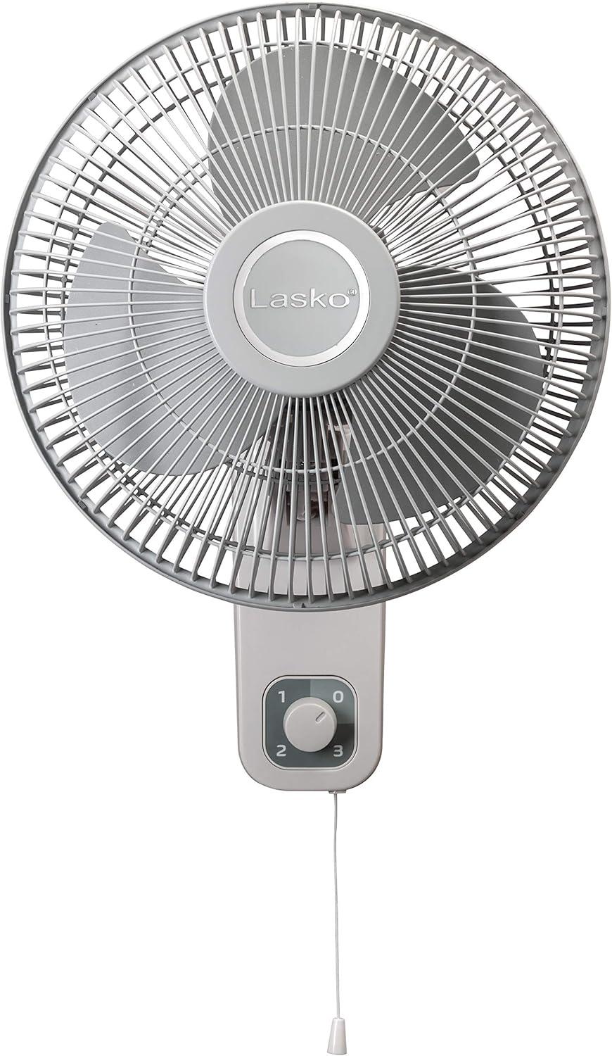 image:imageLasko M12900 Oscillating 12 inch Wall Mount Fan for Indoor Use Light Grey