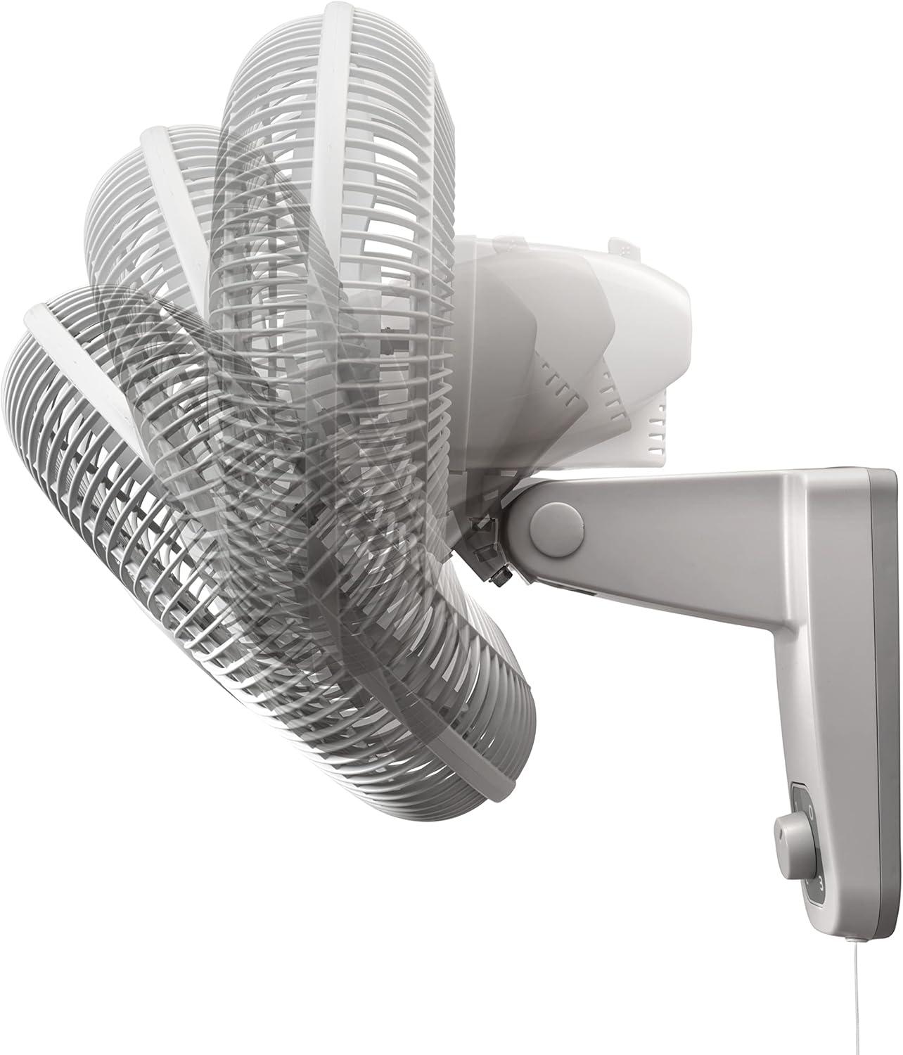 image:imageLasko M12900 Oscillating 12 inch Wall Mount Fan for Indoor Use Light Grey