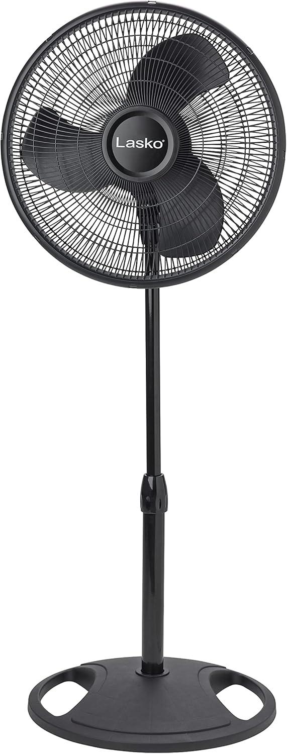 image:imageLasko Oscillating Adjustable Pedestal Stand Fan with Timer and Remote for Indoor Bedroom Living Room Home Office amp College Dorm Use 16 Inch White 1646Black