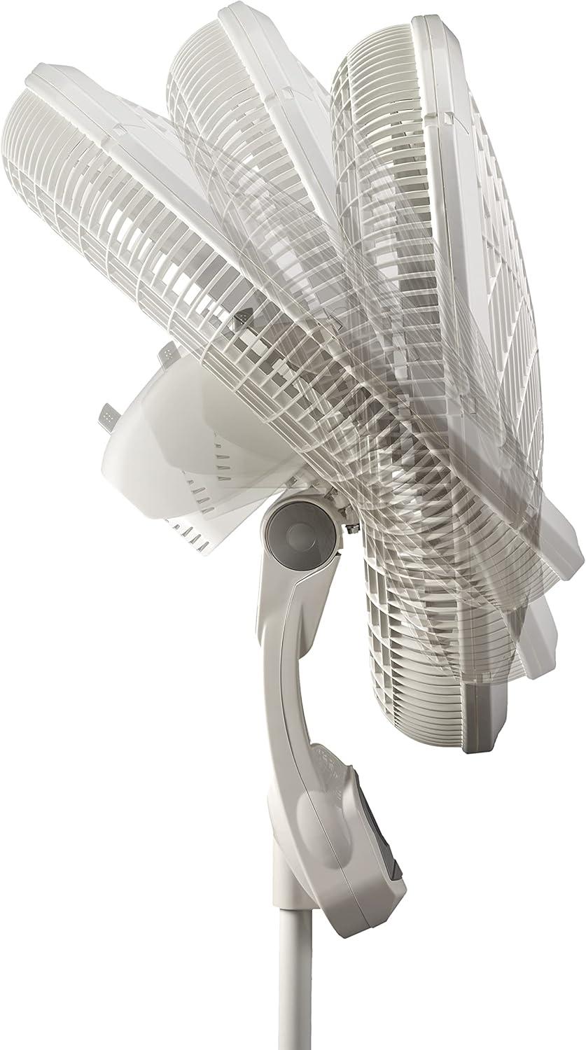 image:imageLasko Oscillating Adjustable Pedestal Stand Fan with Timer and Remote for Indoor Bedroom Living Room Home Office amp College Dorm Use 16 Inch White 1646White
