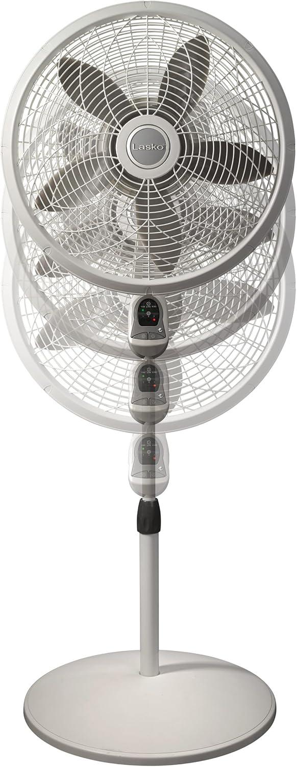 image:imageLasko Oscillating Adjustable Pedestal Stand Fan with Timer and Remote for Indoor Bedroom Living Room Home Office amp College Dorm Use 16 Inch White 1646White