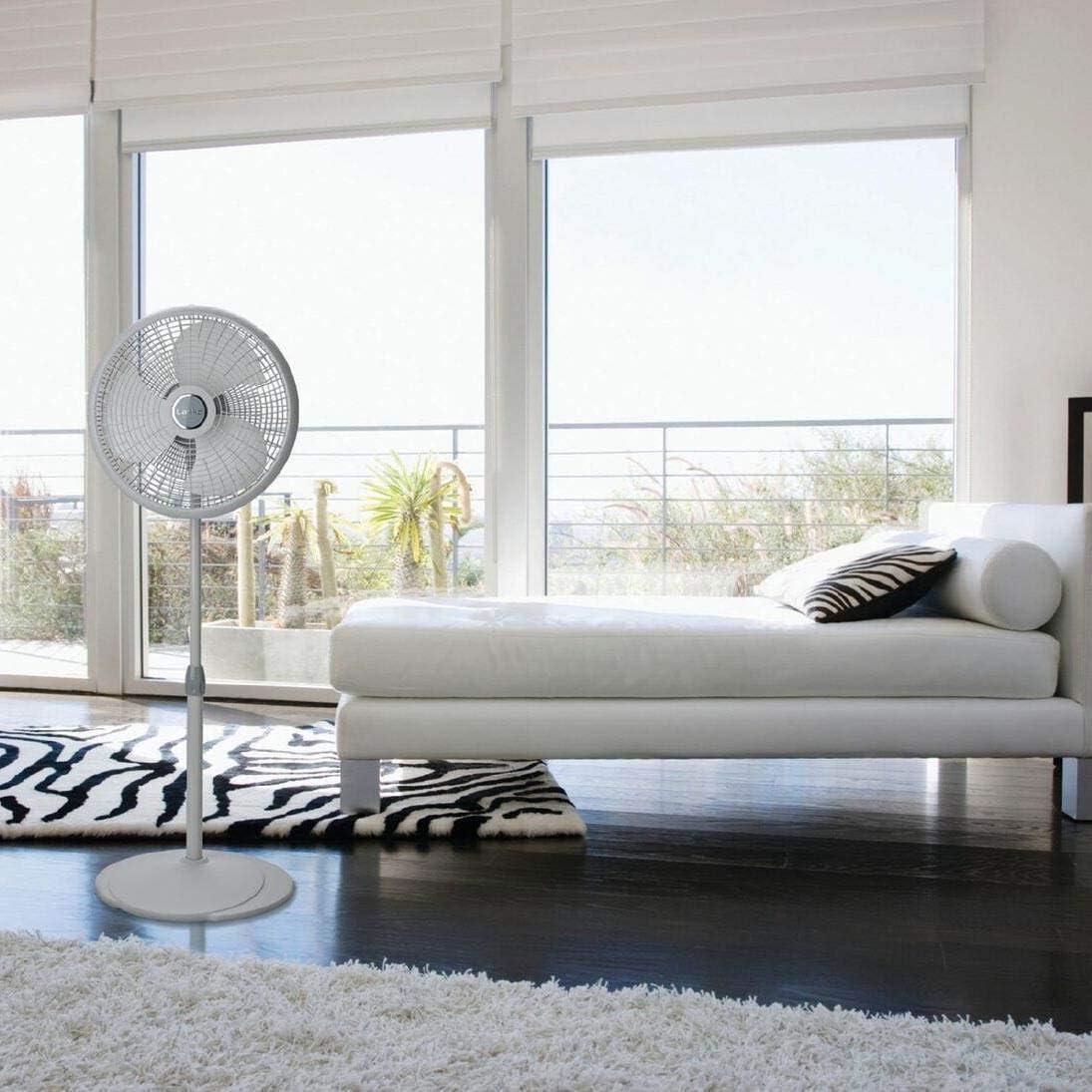 image:imageLasko Oscillating Adjustable Pedestal Stand Fan with Timer and Remote for Indoor Bedroom Living Room Home Office amp College Dorm Use 16 Inch White 1646Gray