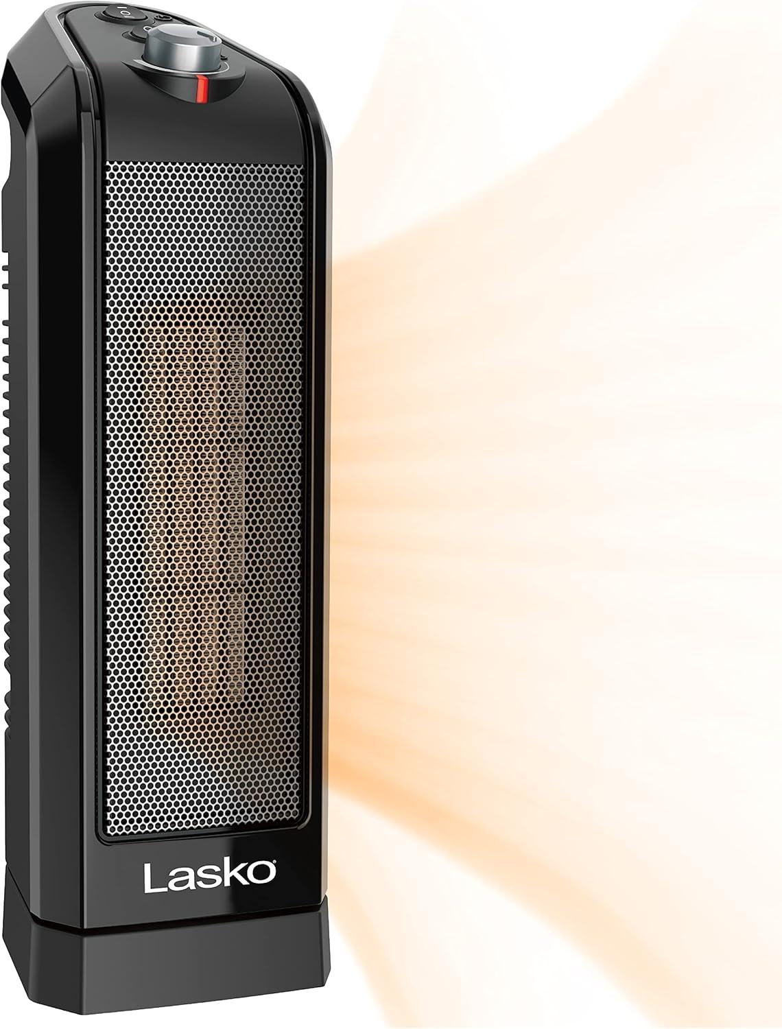 image:imageLasko Oscillating Ceramic Space Heater for Home with Overheat Protection Thermostat and 3 Speeds amp Oscillating All Season Tower Fan and Space Heater in One for Home with Adjustable Thermostat