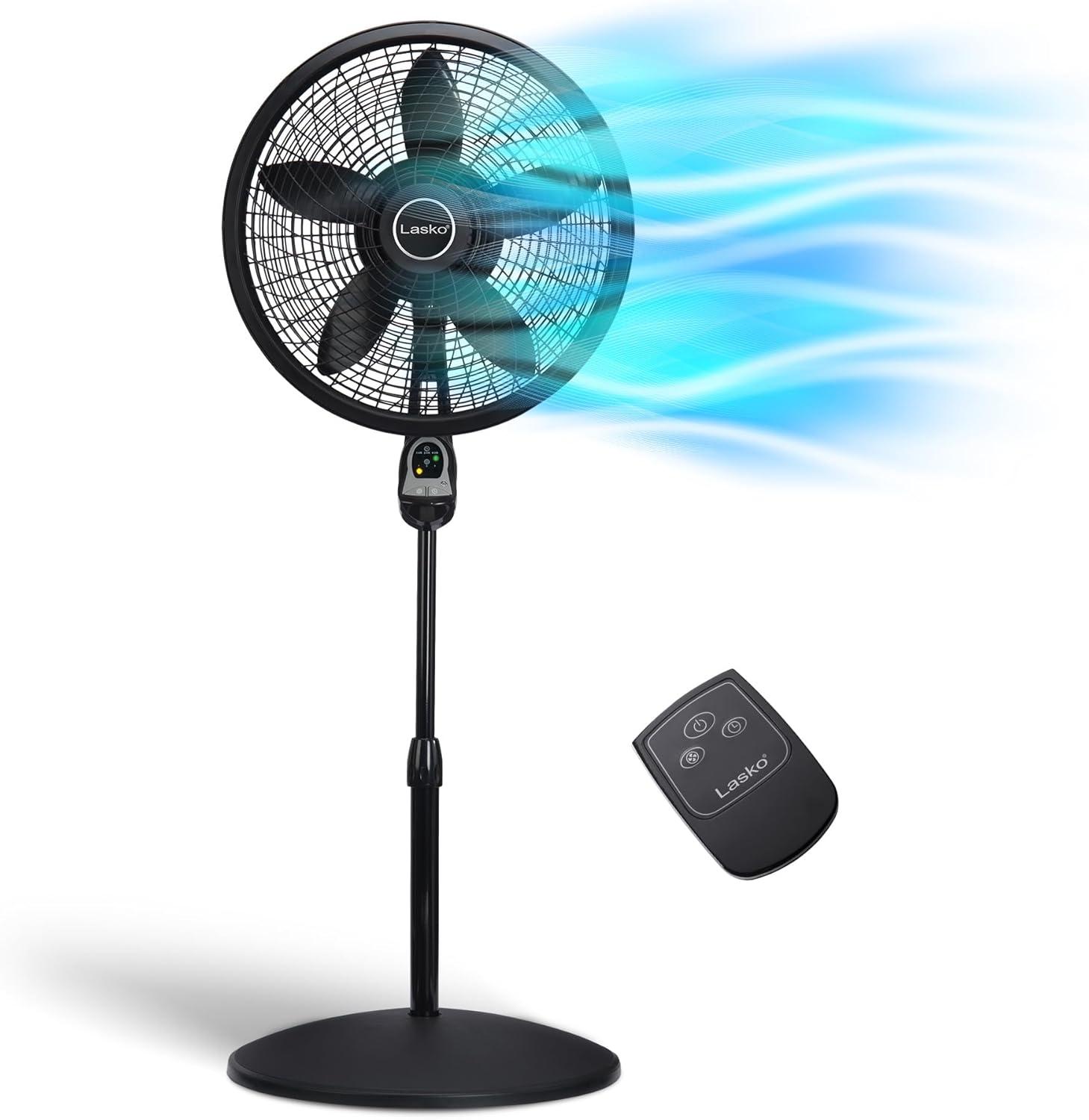 image:imageLasko Oscillating Pedestal Fan Remote 3 Speeds 18 Black 1843 amp Quiet Oscillating Tower Fan Remote 3Speed 42 Silver T42951