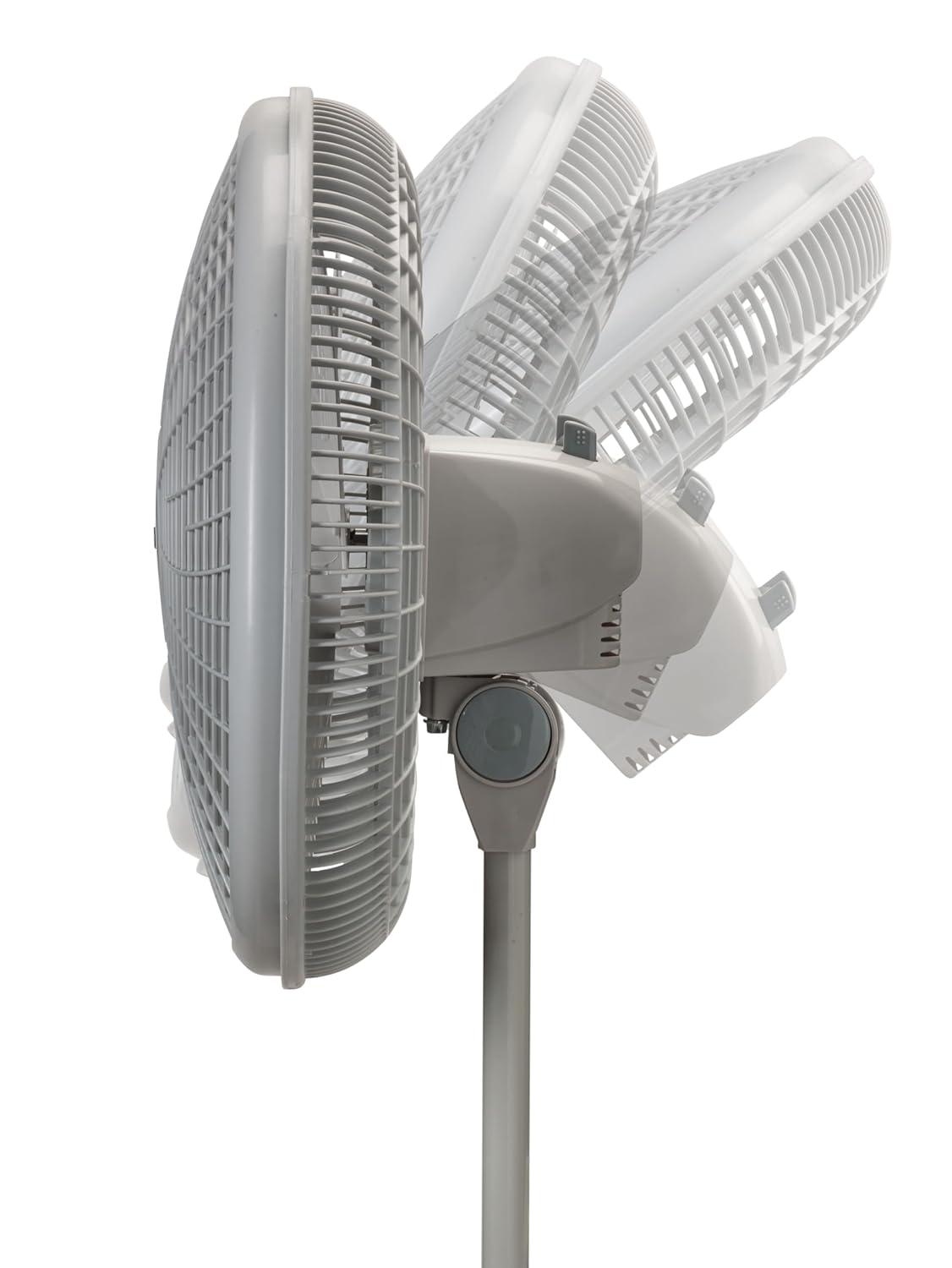 image:imageLasko Oscillating Pedestal Stand Fan 3Speeds Adjustable Height Tilt Back Fan Head for Indoor Bedroom Living Room Home Office Dorm Use 16 Inch Gray 2526