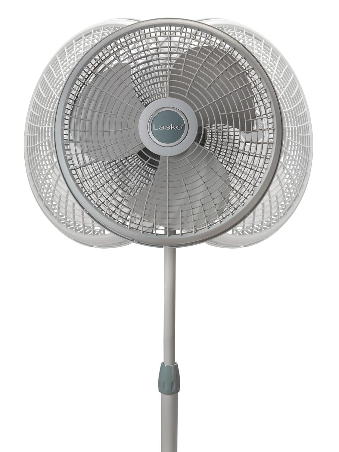 image:imageLasko Oscillating Pedestal Stand Fan 3Speeds Adjustable Height Tilt Back Fan Head for Indoor Bedroom Living Room Home Office Dorm Use 16 Inch Gray 2526