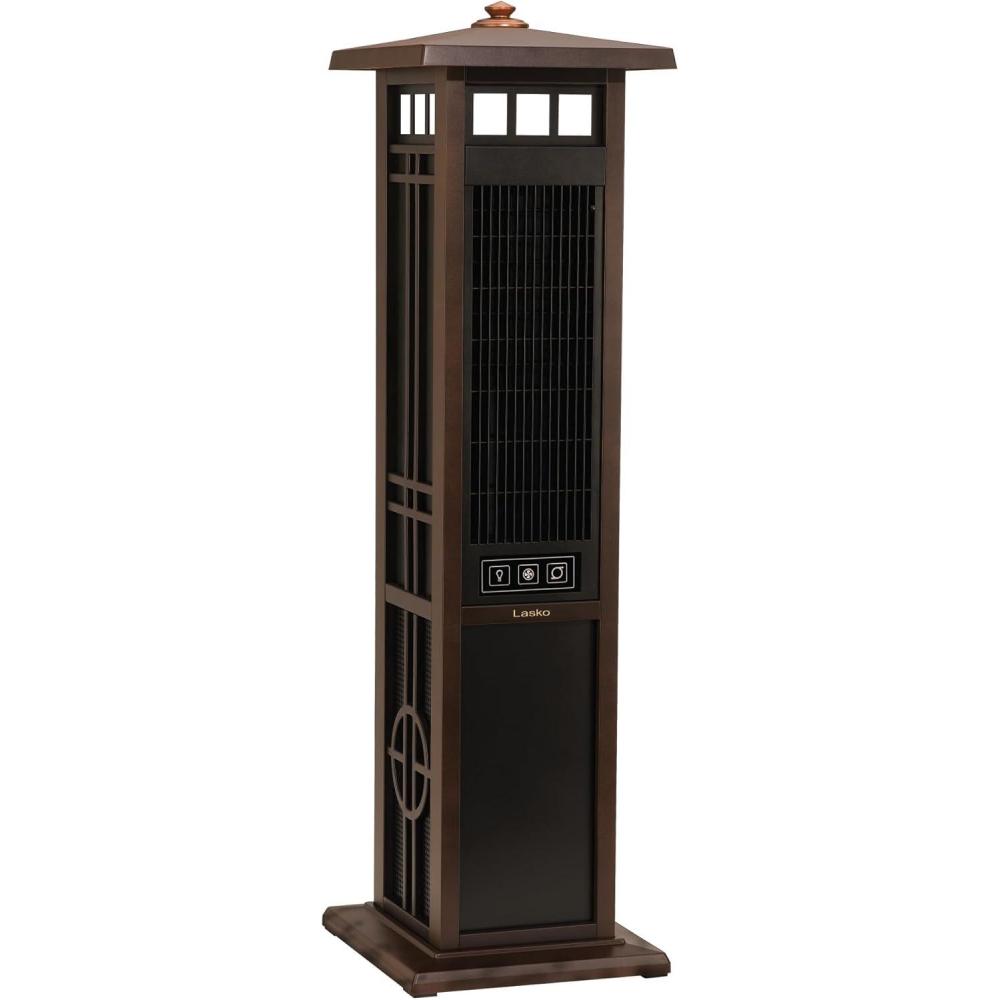 image:imageLasko 4890 Elegant Living Fan with Remote ControlFeatures Accent Lighting and Widespread OscillationPerfect for Outdoor Patios Decks or Balconies Brown