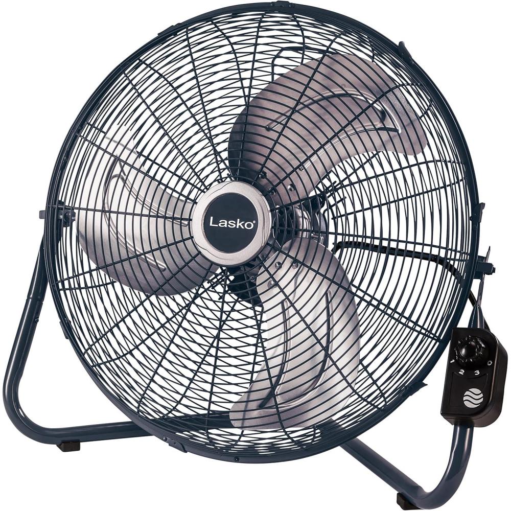 image:imageLasko High Velocity Fan with QuickMount for Floor or Wall Mount Use 3 Powerful Speeds for Garage Shop Attic 20 SilverBlack H20610