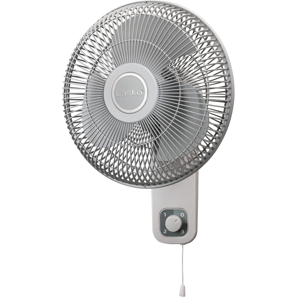 image:imageLasko M12900 Oscillating 12 inch Wall Mount Fan for Indoor Use Light Grey