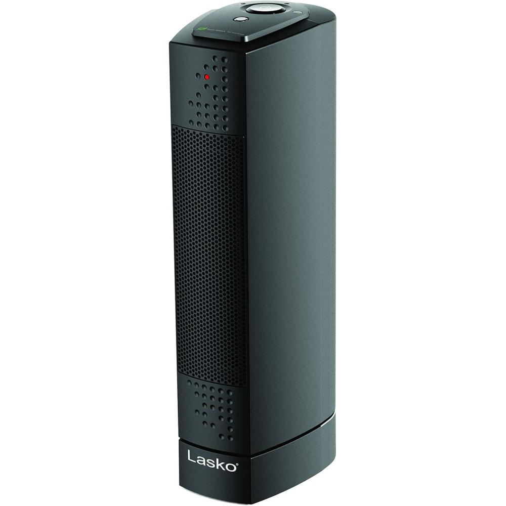 image:imageLasko Oscillating Ceramic Slim Tower Desktop Space Heater for Home with Thermostat and 2 Speeds 14 Inches Black 1500W CT14101