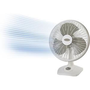 Lasko 16″ Oscillating Portable Performance Table Fan for Home with 3 Speeds, Tilt-Back Fan Head, Carry Handle, White, 2506