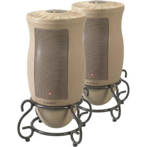 Lasko 6435 Designer Series 1500 Watt Decorative Base Oscillating Ceramic Space Heater with 3 Heat Settings and Built In Safety Features, Tan (2 Pack)