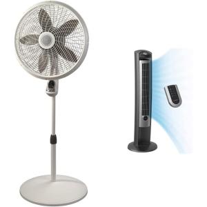 Lasko Cyclone Pedestal Fan (18″) and Lasko Oscillating Tower Fan (42″)