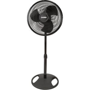 Lasko Oscillating Adjustable Pedestal Stand Fan with Timer and Remote for Indoor, Bedroom, Living Room, Home Office & College Dorm Use, 16 Inch, White, 1646(Black)