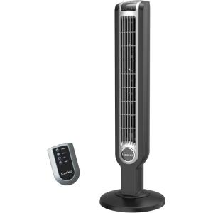 Lasko Oscillating Tower Fan with Remote Control, 3 Quiet Speeds, Timer for Bedroom, Kitchen, Office Use, Black, 36″ 2511(Black)