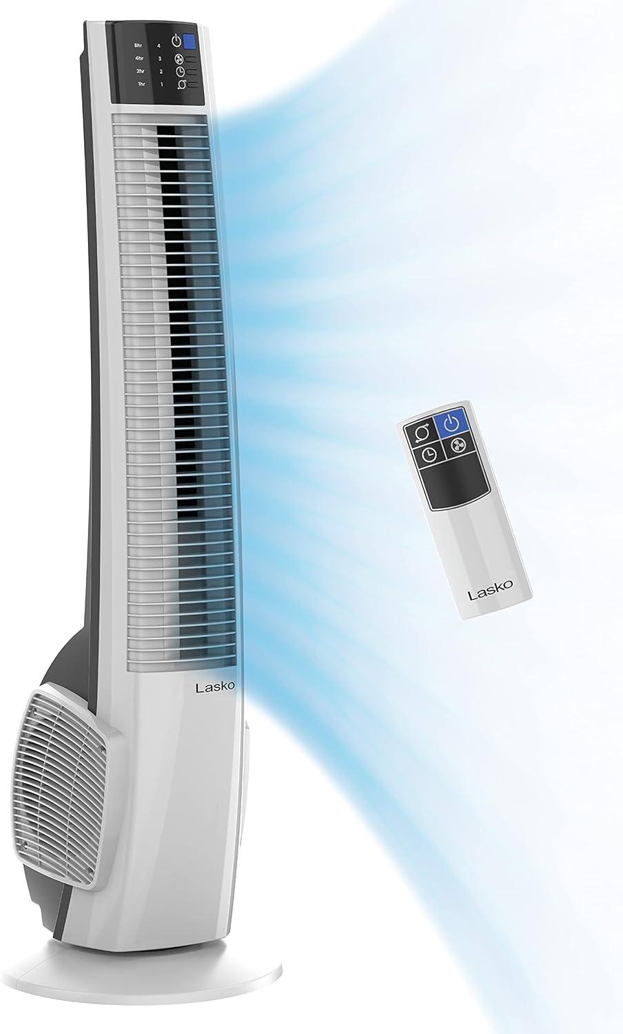 image:imageLasko Oscillating Tower Fan Remote Control Timer 4 Quiet Speeds for Bedroom Home Office and Kitchen 38 White T38400 amp Oscillating Tower Fan 3 Quiet Speeds 425 Silverwood T42954