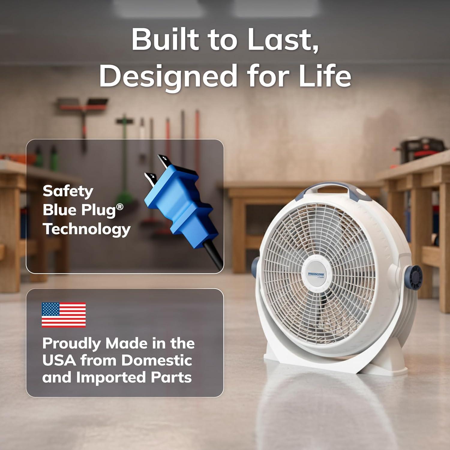 image:imageLasko WINDMACHINE 20 High Velocity Floor Fan with 3 Speeds 360 Directional Airflow Portable Air Circulator Fan for Home Garage amp Workshop Fully Assembled Gray 3301