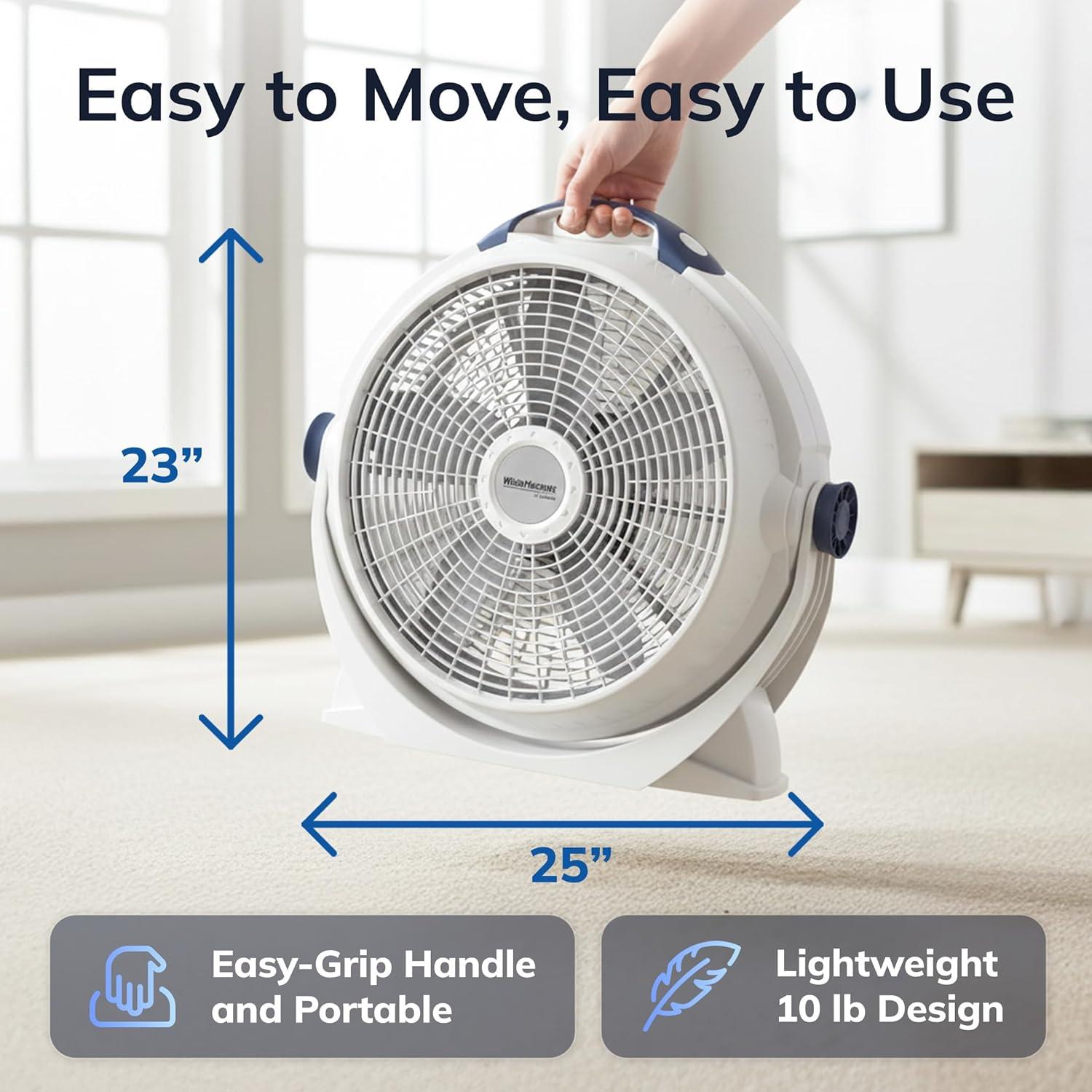 image:imageLasko WINDMACHINE 20 High Velocity Floor Fan with 3 Speeds 360 Directional Airflow Portable Air Circulator Fan for Home Garage amp Workshop Fully Assembled Gray 3301