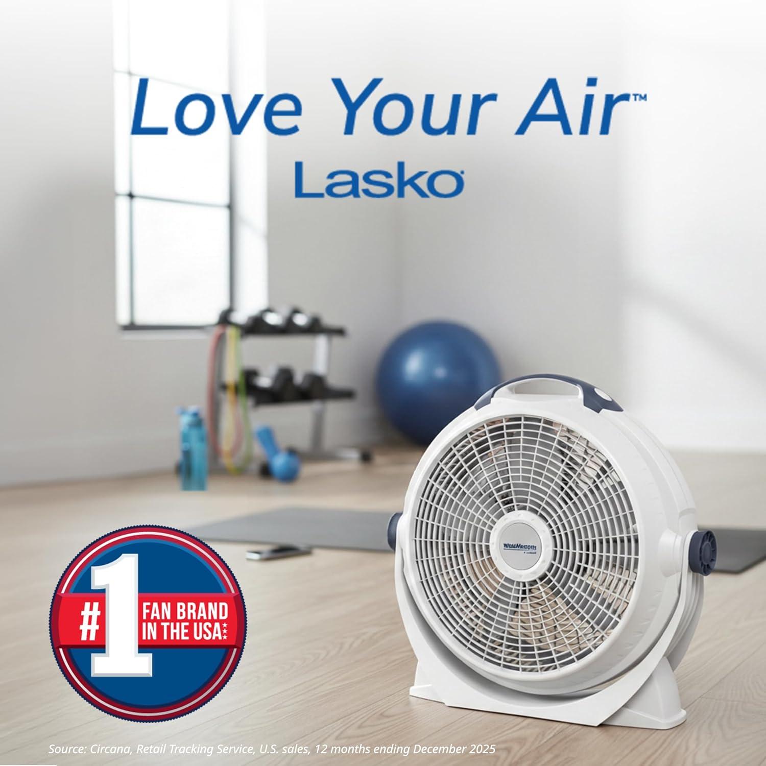 image:imageLasko WINDMACHINE 20 High Velocity Floor Fan with 3 Speeds 360 Directional Airflow Portable Air Circulator Fan for Home Garage amp Workshop Fully Assembled Gray 3301