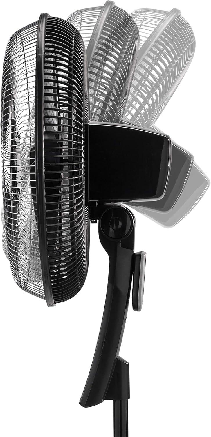 image:imageLasko Oscillating Pedestal Fan Thermostat Adjustable Height Remote Control Timer 4 Speeds for Bedroom Living Room Office amp Dorm 16 White S16614Black 16612