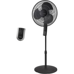 Lasko Oscillating Pedestal Fan, Thermostat, Adjustable Height, Remote Control, Timer, 4 Speeds, for Bedroom, Living Room, Office & Dorm, 16″, White, S16614(Black 16612)