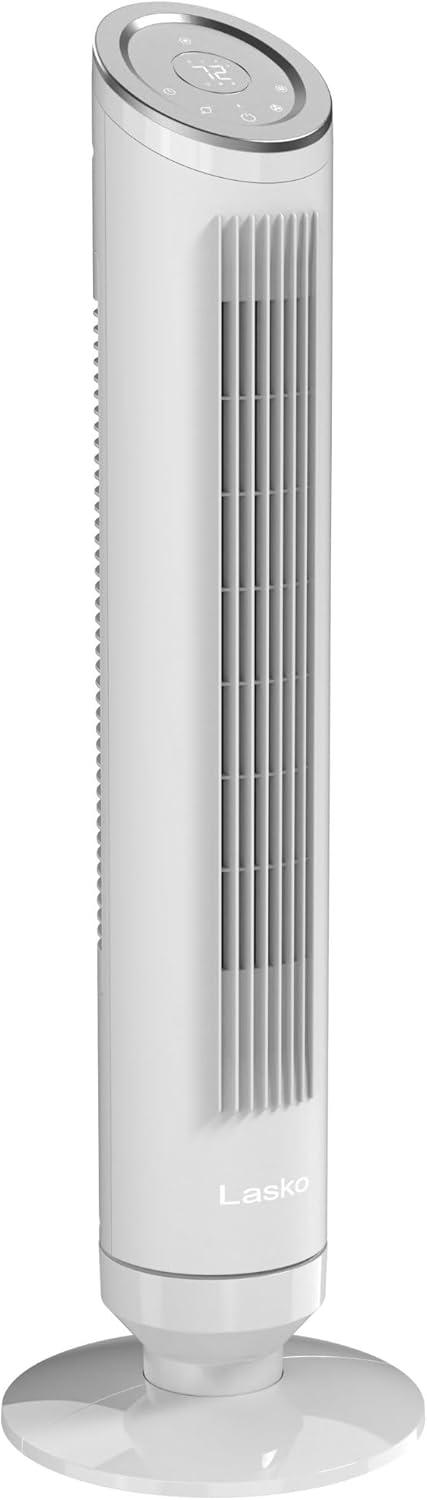 image:imageLasko Ascend 36 Tower Fan 4 Speeds Timer 40ft Air Distance Filtration Air sense Technology 29 fts Airflow Quiet as low as 29dBA Remote Gray