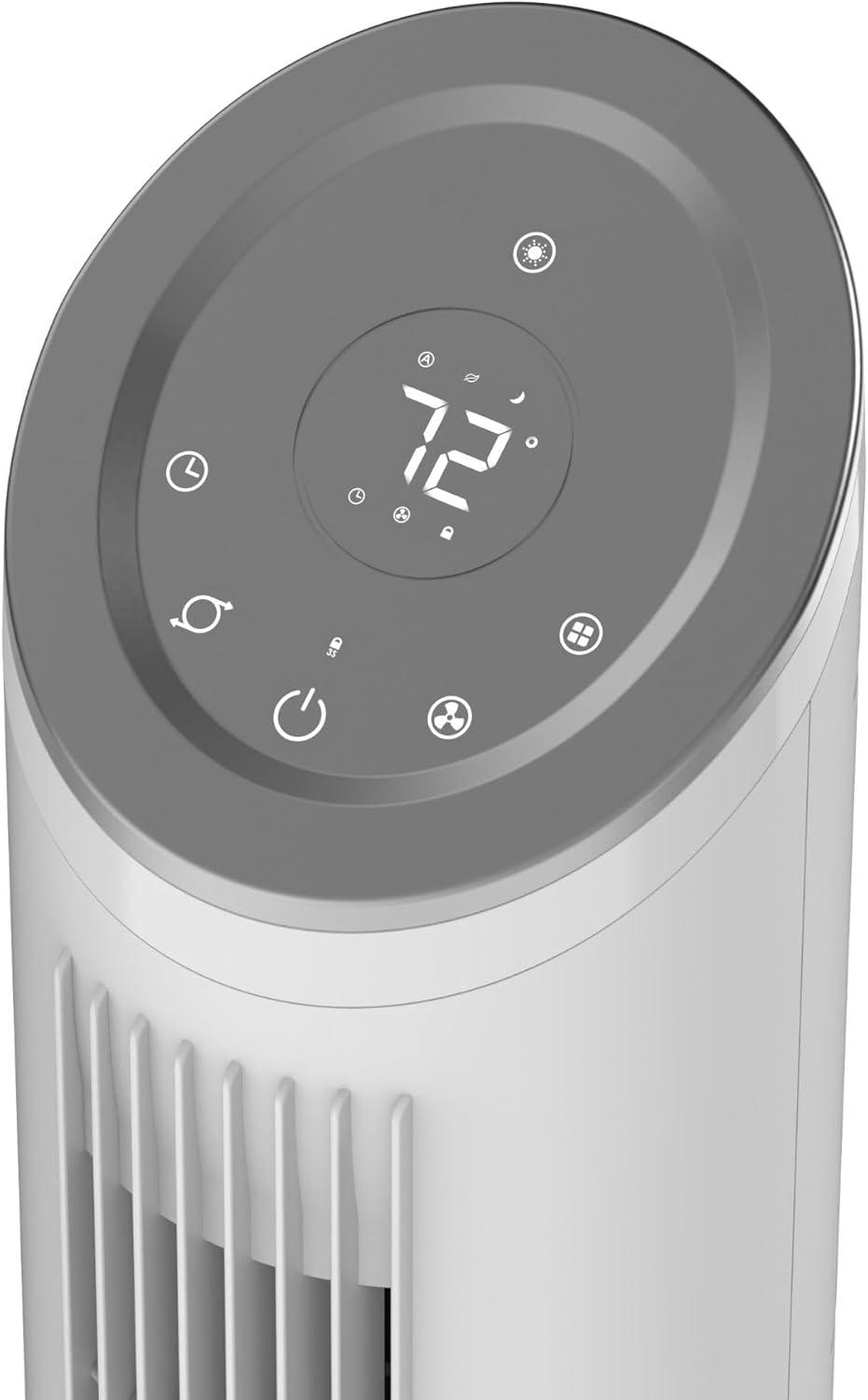 image:imageLasko Ascend 36 Tower Fan 4 Speeds Timer 40ft Air Distance Filtration Air sense Technology 29 fts Airflow Quiet as low as 29dBA Remote Gray
