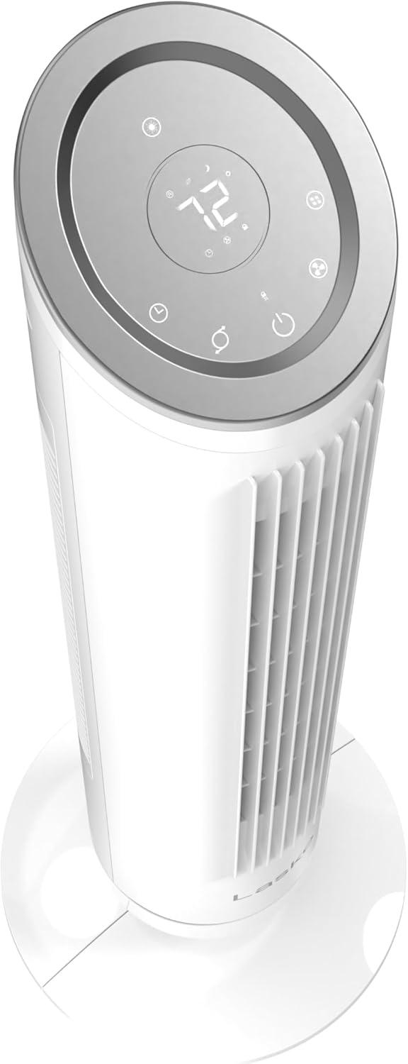 image:imageLasko Ascend 36 Tower Fan for Home 29 fts Airflow Quiet 29 dBA 90 Oscillation Standing Fan for Bedroom 12 Hour Timer 4Speeds Filter for Hair amp Dust Child Lock Remote White OST105