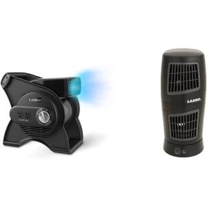 Lasko 12″ 289 CFM Pivoting Utility Fan and 4911 Twist-Top Tower Fan Bundle