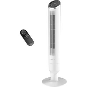Lasko 42″ Apex Oscillating Tower Fan with 6 High-Performance Speeds, 4 Wind Modes, 12Hr Timer, 40ft Air Distance, Airflow speed of 29 ft/s, Quiet breeze as low as 29dBA, Remote Control, White