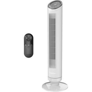 Lasko Ascend 36″ Tower Fan, 4 Speeds, Timer, 40ft Air Distance, Filtration, Air sense Technology, 29 ft/s Airflow, Quiet as low as 29dBA, Remote, Gray