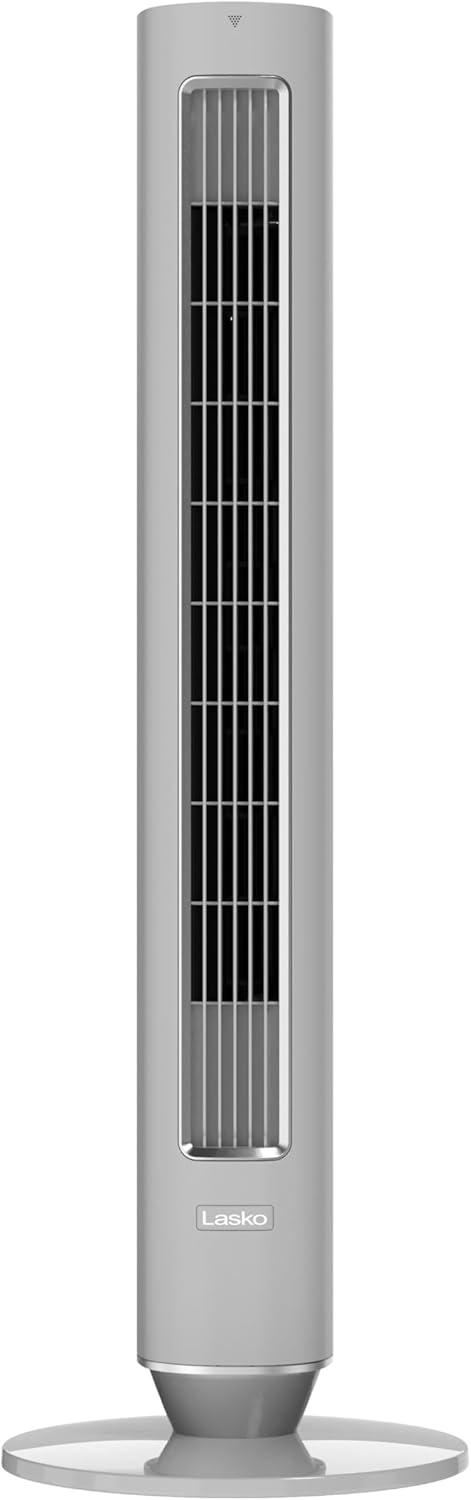 image:imageLasko 40 Pinnacle Tower Fan 12Speeds 24H Timer 50ft Air Distance 32 fts Airflow WhisperForce DC Motor AirSense Night Light Remote Gray DST115